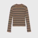 Mocha Stripe Mock-neck