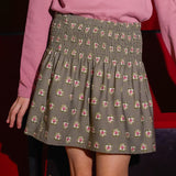 Printed Block Floral Skirt