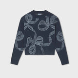 Navy Bow Sweater