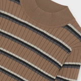 Mocha Stripe Mock-neck