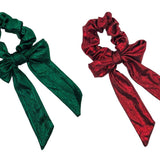 Metallic Longtail Scrunchie with Jewels