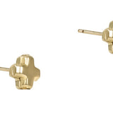 eNewton Signature Cross Small Gold Stud | Gold