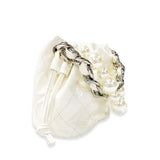 Pearl Handle Quilted Bucket Bag | Ivory