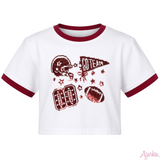 Touchdown Boxy Tee | Maroon