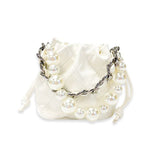 Pearl Handle Quilted Bucket Bag | Ivory