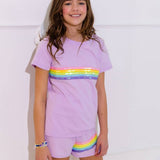 Lavender Rainbow Sequin Short Set | Lola + The Boys