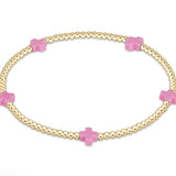enewton Signature Cross Small 2mm Gold Bracelet | Bright Pink