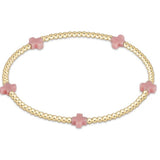 enewton Signature Cross Small 2mm Gold Bracelet | Pink