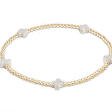 eGirl Signature Cross Small 2mm Gold Bracelet | Off-White