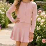 Ribbed Cardigan | Dusty Pink