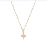 eNewton Signature Cross Small Gold Charm Necklace