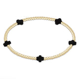 enewton Signature Cross Small 2mm Gold Bracelet | Onyx