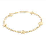 eGirl Signature Cross Small 2mm Gold Bracelet | Gold