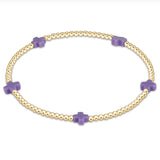 eGirl Signature Cross Small 2mm Gold Bracelet | Purple