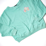 XOXO by Magpies Embroidered Rainbow Crew Neck | Soft Aqua