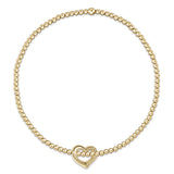 enewton Classic Love 2mm Bead Bracelet | Gold Charm