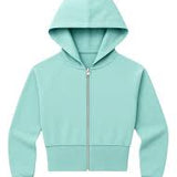 Terry Zip Hoodie - Aqua Sky | Tenly