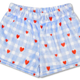 Plush Shorts | Gingham Hearts