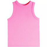 Bubble Gum High Neck Ribbed Tank