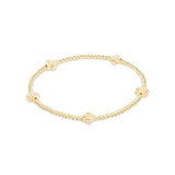 egirl Signature Cross Small Gold Pattern 2mm Bead Bracelet | Gold