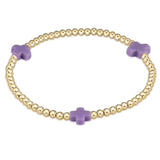 egirl Signature Cross Gold Pattern 3mm Bead Bracelet | Purple