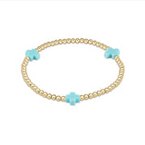 egirl Signature Cross Gold Pattern 3mm Bead Bracelet | Mint