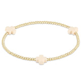 enewton Signature Cross Small Gold Pattern 2mm Bead Bracelet | Off-White