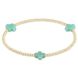 enewton Signature Cross Small Gold Pattern 2mm Bead Bracelet | Mint