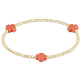 enewton Signature Cross Small Gold Pattern 2mm Bead Bracelet | Coral