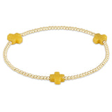 enewton Signature Cross Small Gold Pattern 2mm Bead Bracelet | Canary