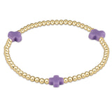 enewton Signature Cross Gold Pattern 3mm Bead Bracelet | Purple