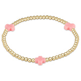 enewton Signature Cross Gold Pattern 3mm Bead Bracelet | Pink