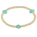 enewton Signature Cross Gold Pattern 3mm Bead Bracelet | Mint