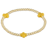enewton Signature Cross Gold Pattern 3mm Bead Bracelet | Canary
