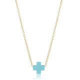 egirl 14'' Gold Necklace | Signature Cross Small Turquoise