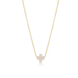 egirl 14'' Gold Necklace | Signature Cross Small Off-White