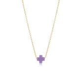 egirl 14'' Gold Necklace | Signature Cross Small Purple