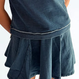 French Terry Denim Skort | Paper Flower