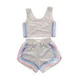Rainbow Velour Sequin Tank Set | Grey