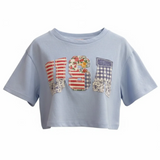 USA Patchwork Tee | Peach Love