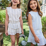 Cleo Dress | Aqua Eyelet