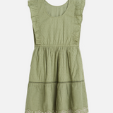 Embroidered Hem Clip Jacquard Dress