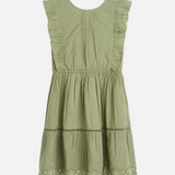 Embroidered Hem Clip Jacquard Dress