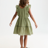 Embroidered Hem Clip Jacquard Dress