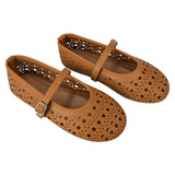 Lily Eyelet Flats | Camel