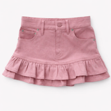 Denim Ruffle Skirt | Pink
