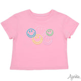 Puffy Face Smiley Pink Tee | Azarhia