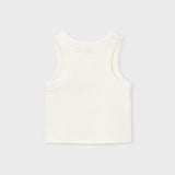 Stud Neck Ribbed Tank - Bone | Mayoral