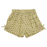 Jules Shorts | Green Prairie Block Print