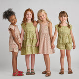 Kamari Top | Green Prairie Block Print